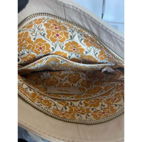 EMMA FOX Crossbody Pebble Cream Orange Pebble Leather Shoulder Bag Purse - Picture 12 of 15